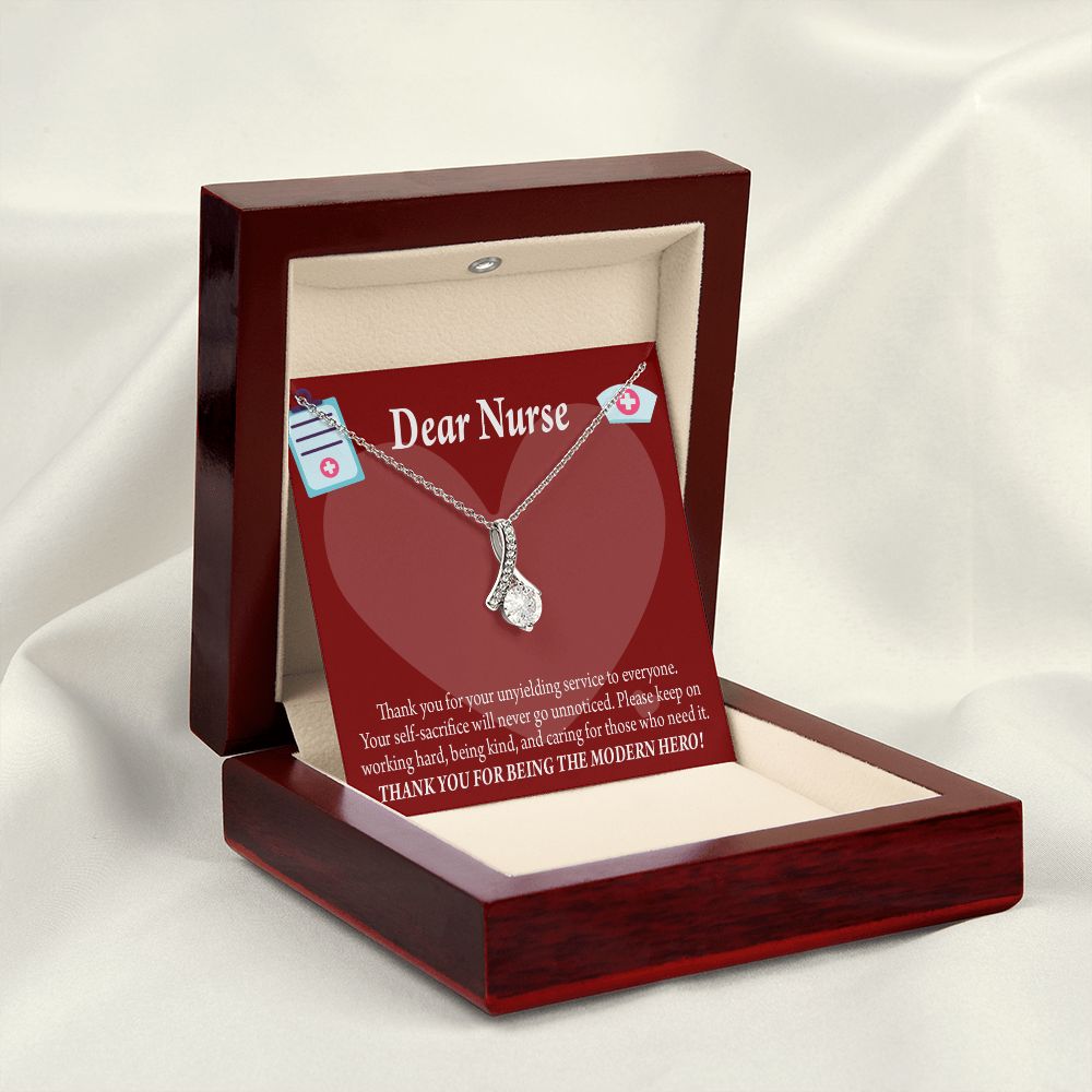 Thank You Ideas Nurses and Caregivers Alluring Ribbon Necklace-Express Your Love Gifts