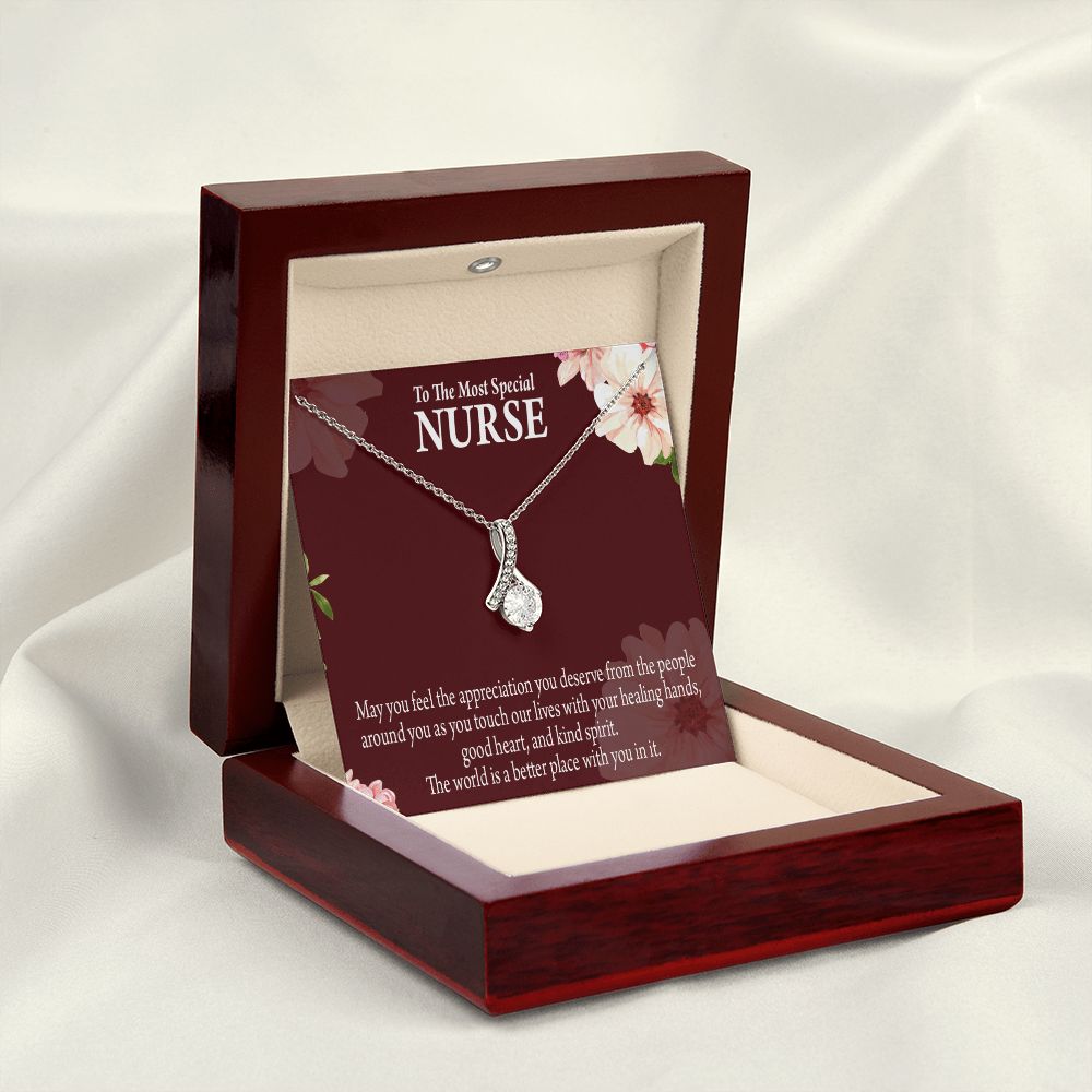 Special Nurse Alluring Ribbon Necklace-Express Your Love Gifts