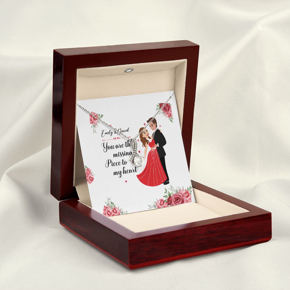 You Are The Missing Piece to My Heart Alluring Ribbon Necklace-Express Your Love Gifts