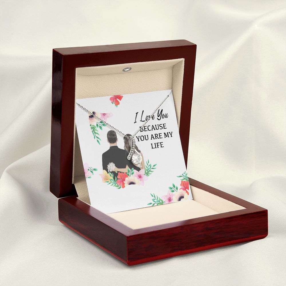 I Love You Because You Are My Life Alluring Ribbon Necklace-Express Your Love Gifts