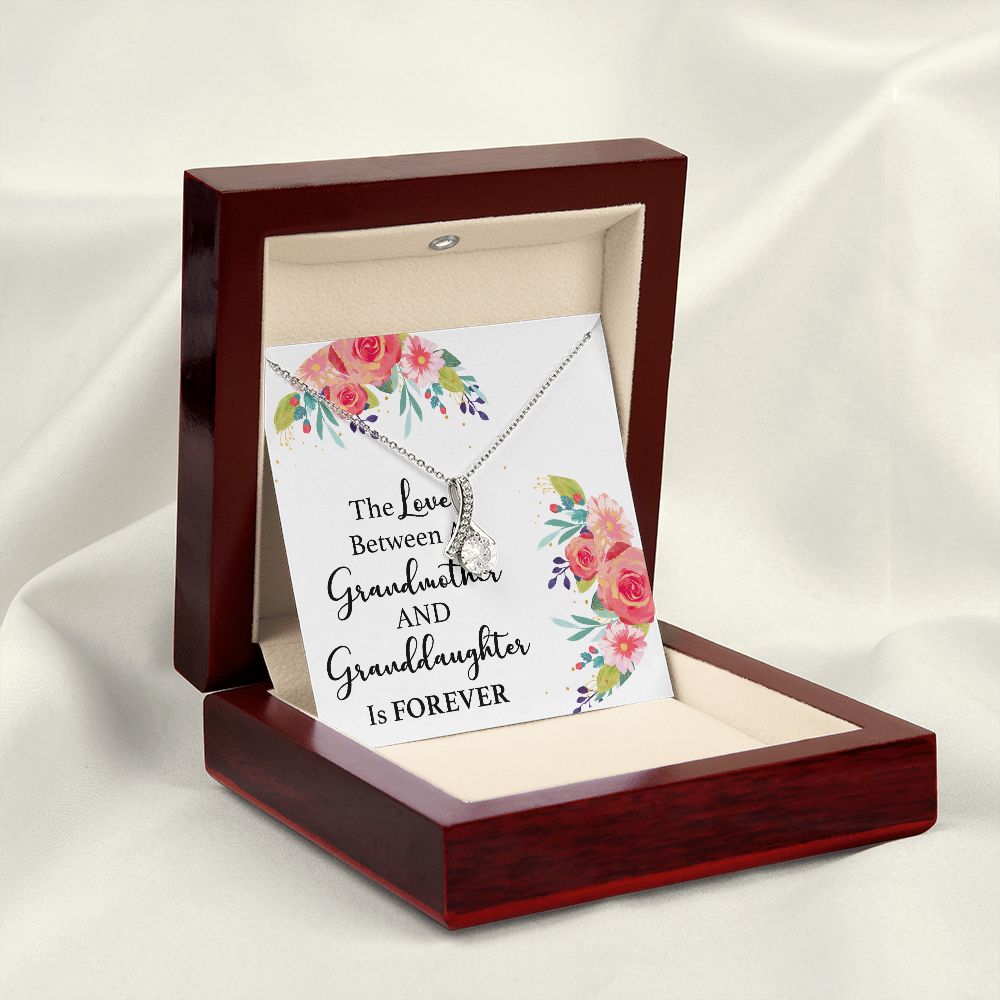 The Love Between a Grandmother and Granddaughter Alluring Ribbon Necklace-Express Your Love Gifts