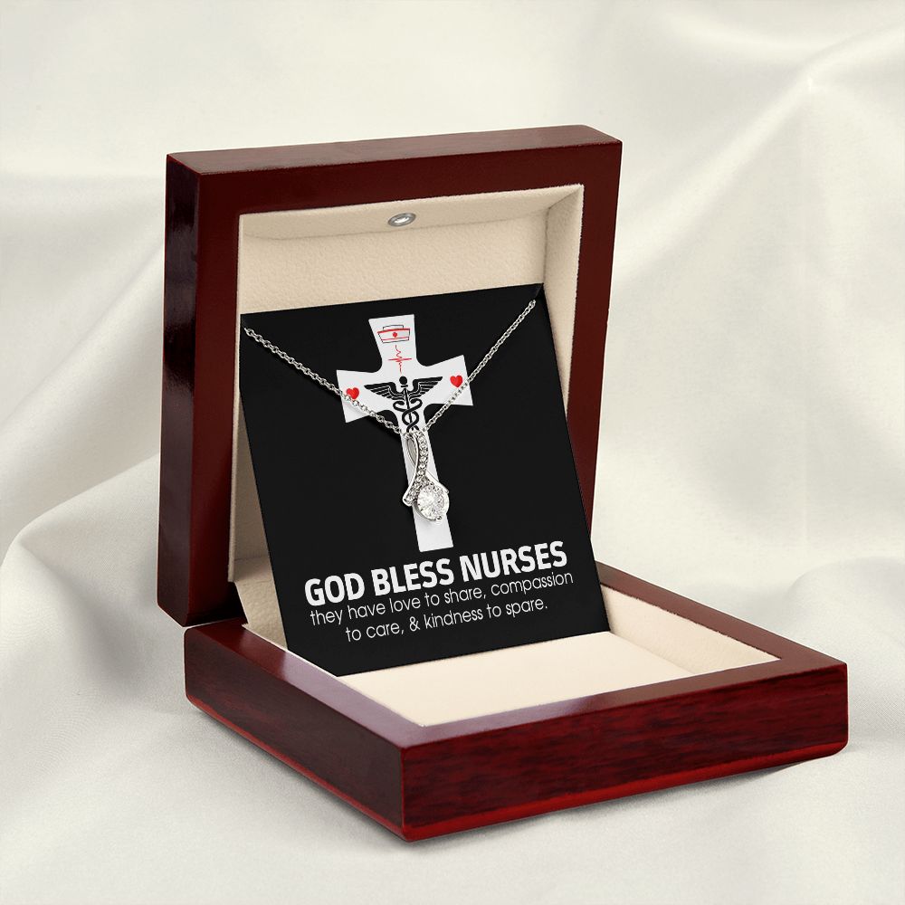 God Bless Nurses Alluring Ribbon Necklace-Express Your Love Gifts