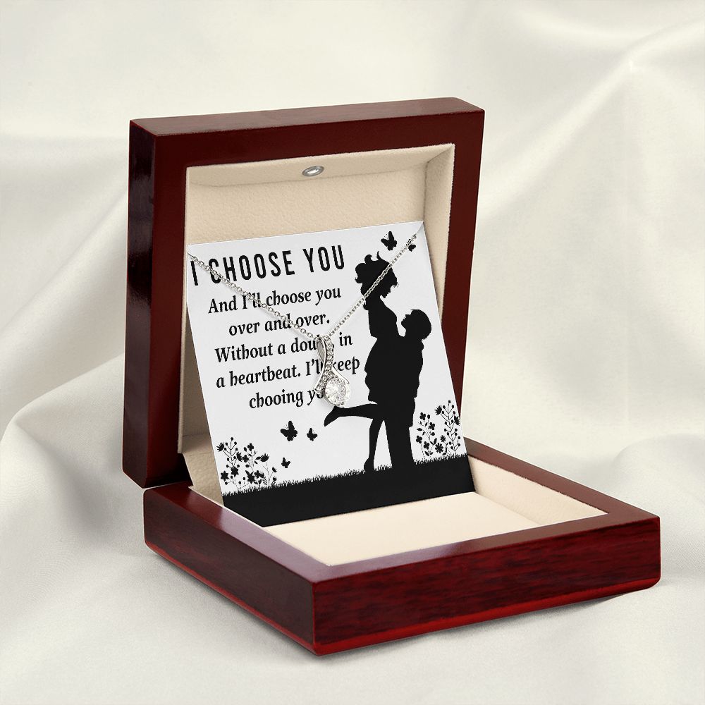 I Choose You Alluring Ribbon Necklace-Express Your Love Gifts
