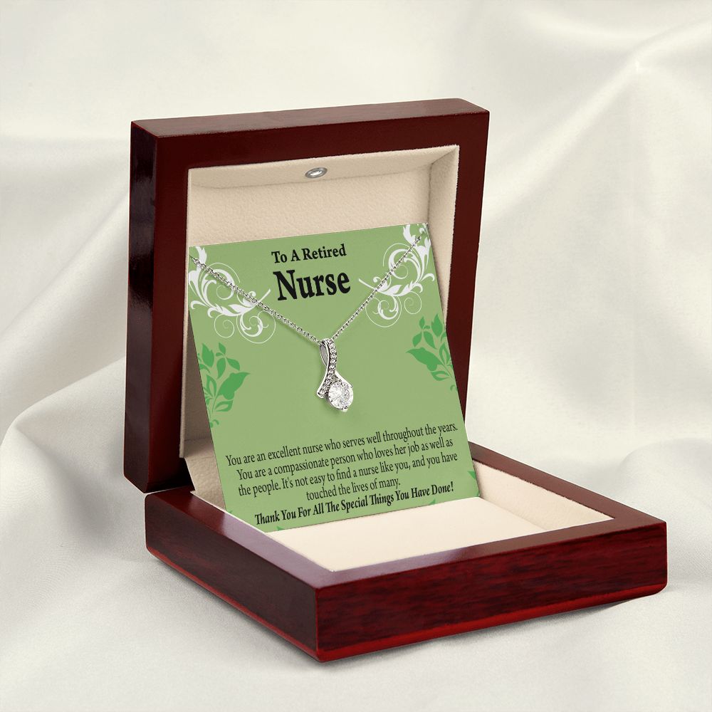 Retired Nurse Thank You Alluring Ribbon Necklace-Express Your Love Gifts