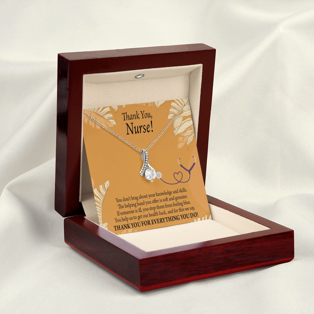 Thank You Nurse Gift Alluring Ribbon Necklace-Express Your Love Gifts