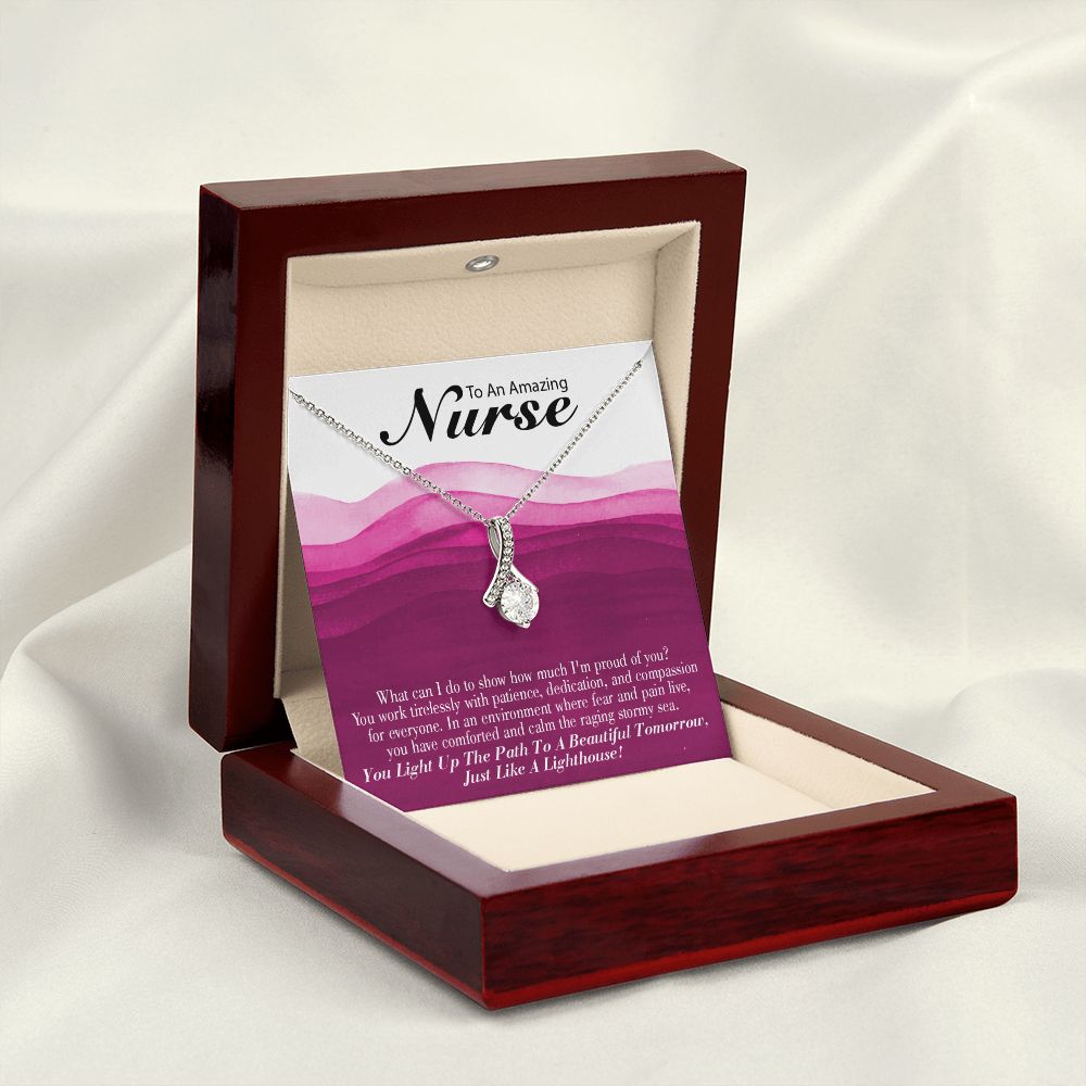 Inspirational Message for Nurse Alluring Ribbon Necklace-Express Your Love Gifts