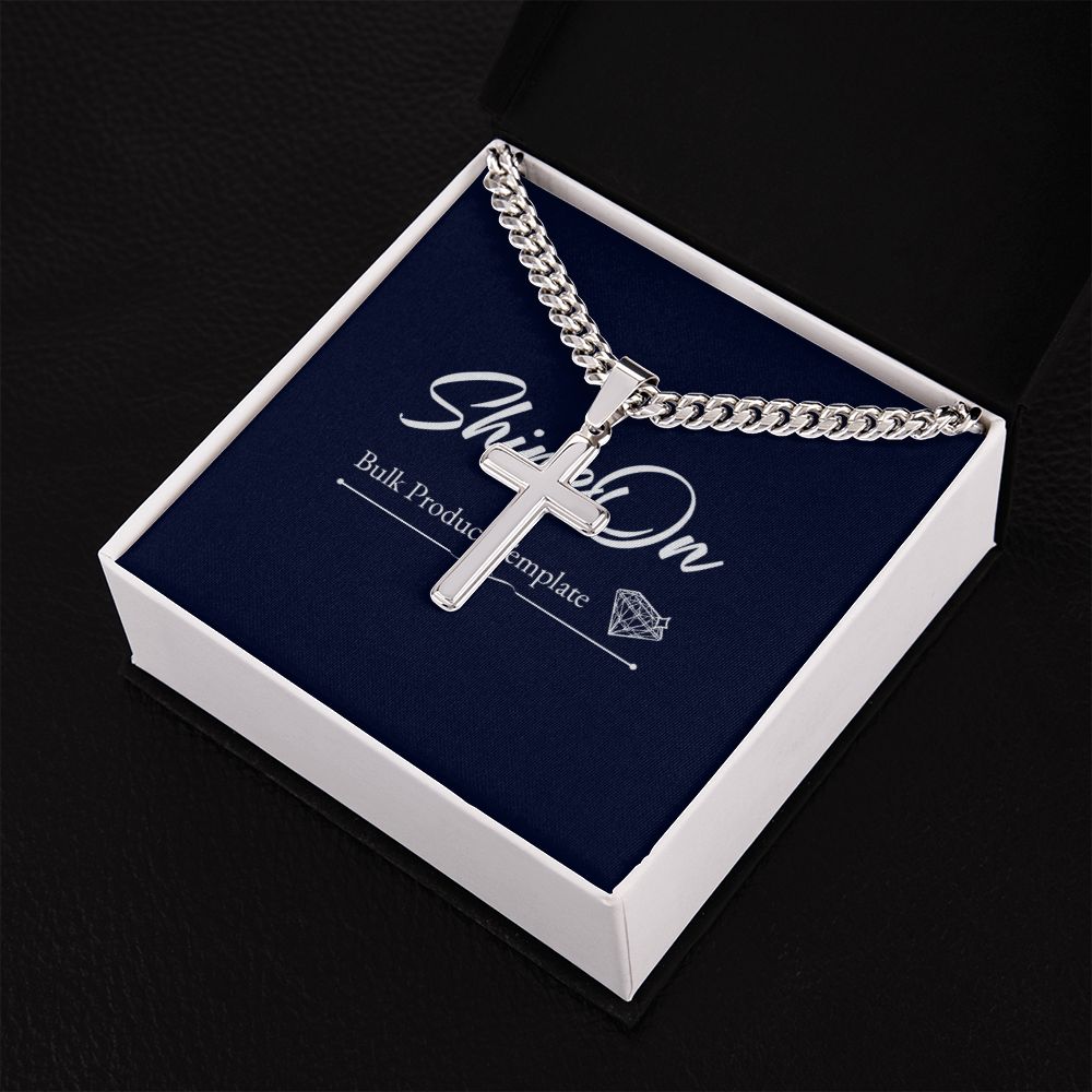 Personalized Steel Cross Cuban Link Chain-Express Your Love Gifts