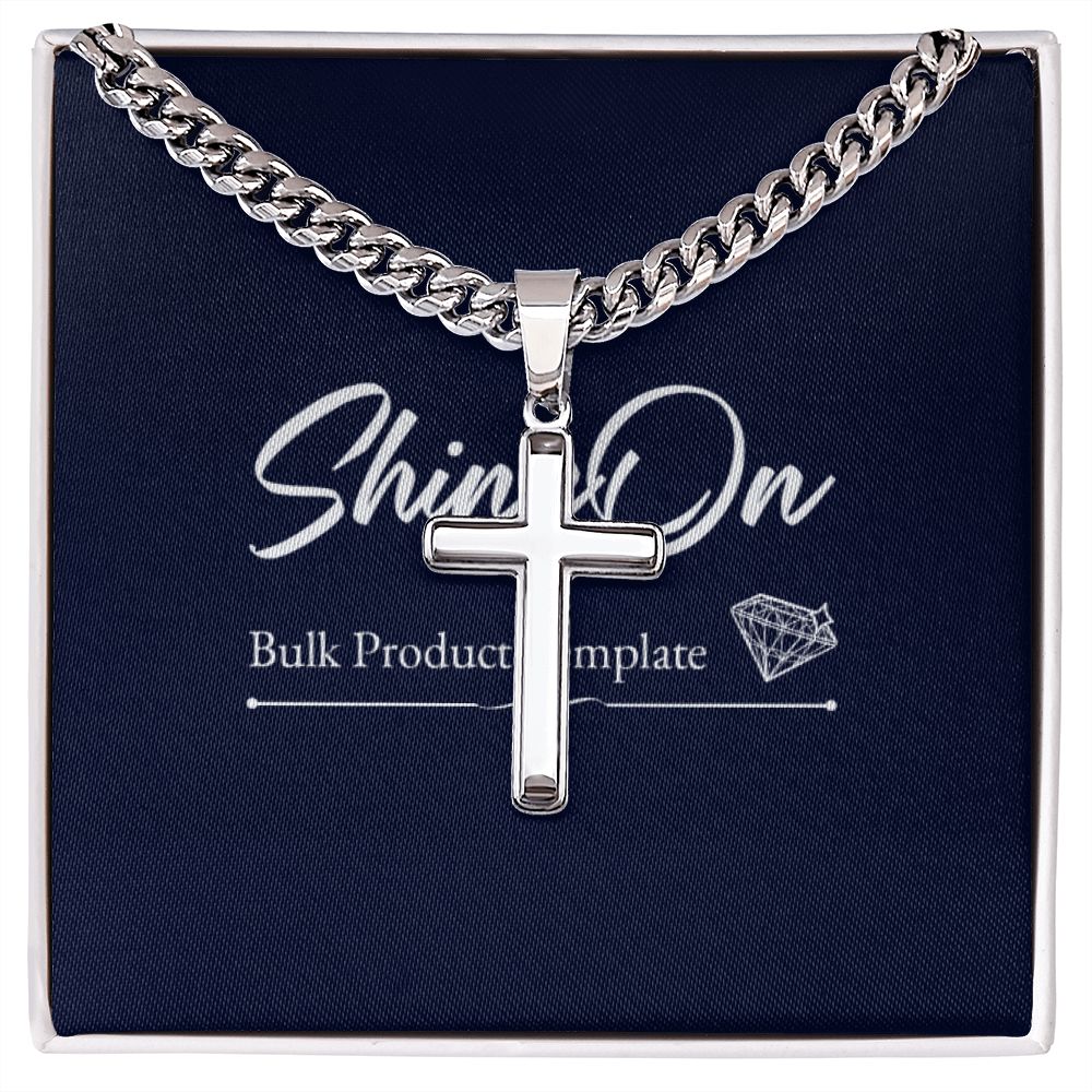 Personalized Steel Cross Cuban Link Chain-Express Your Love Gifts