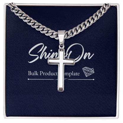 Personalized Steel Cross Cuban Link Chain-Express Your Love Gifts