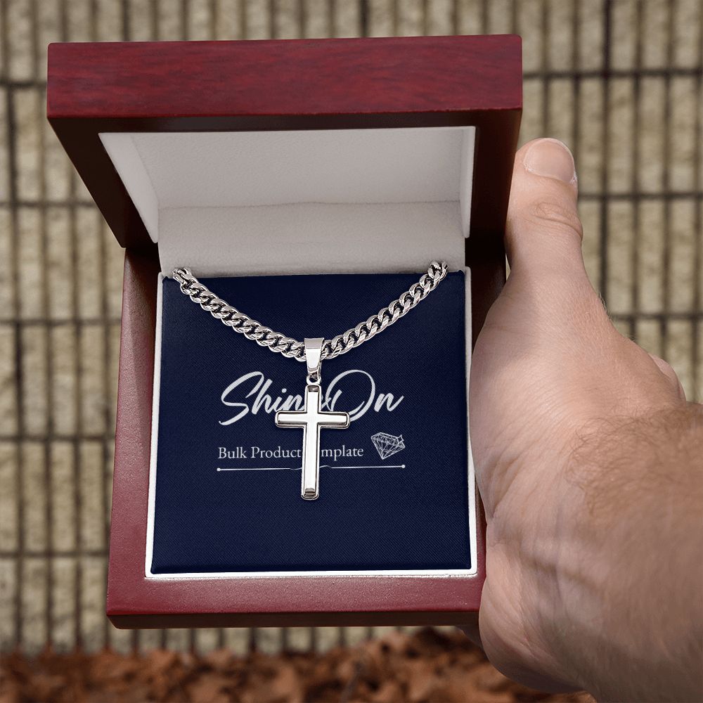 Personalized Steel Cross Cuban Link Chain-Express Your Love Gifts