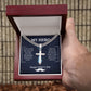 To My Dad My Hero Personalized Steel Cross Cuban Link Chain-Express Your Love Gifts