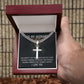To My Husband God Doesn't Give Personalized Steel Cross Cuban Link Chain-Express Your Love Gifts