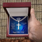 To My Dad Thanks For Always Being There Personalized Steel Cross Cuban Link Chain-Express Your Love Gifts