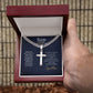 To My Son On Your Graduation Day Personalized Steel Cross Cuban Link Chain-Express Your Love Gifts