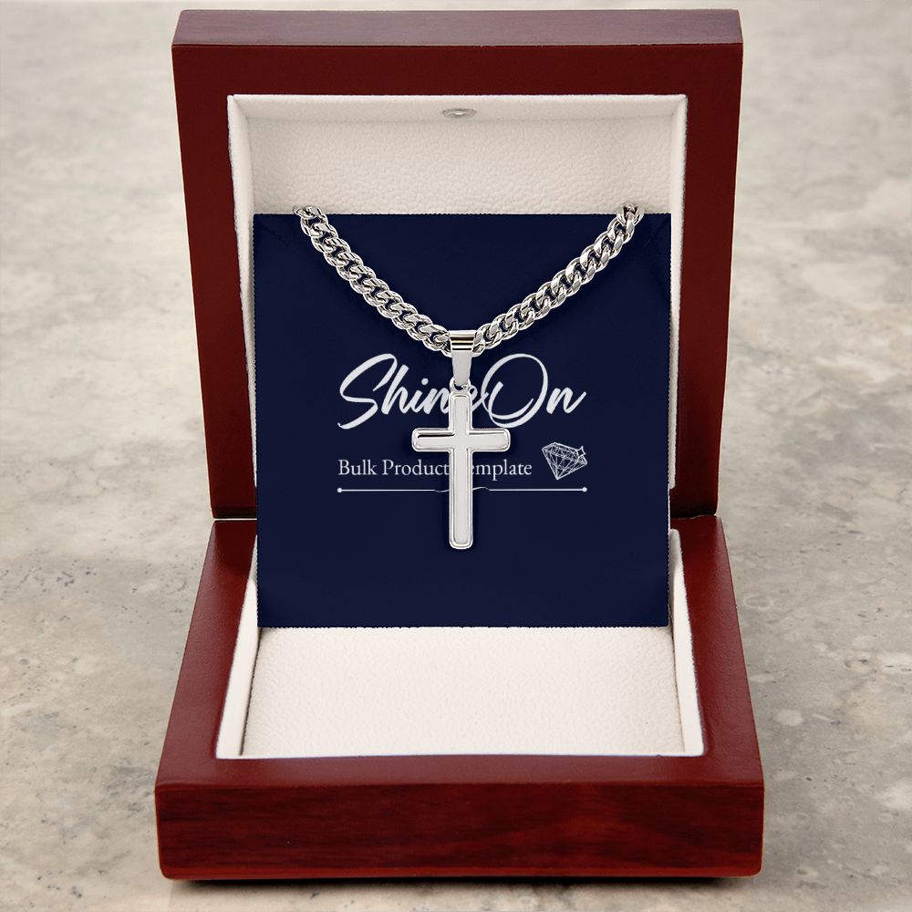 Personalized Steel Cross Cuban Link Chain-Express Your Love Gifts