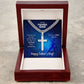 To My Dad Thanks For Always Being There Personalized Steel Cross Cuban Link Chain-Express Your Love Gifts