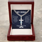 To My Dad My Hero Personalized Steel Cross Cuban Link Chain-Express Your Love Gifts
