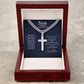 To My Son On Your Graduation Day Personalized Steel Cross Cuban Link Chain-Express Your Love Gifts