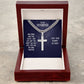 To My Husband Our Home Personalized Steel Cross Cuban Link Chain-Express Your Love Gifts