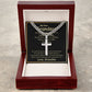 To My Grandson Always Remember How Much I Love You Personalized Steel Cross Cuban Link Chain-Express Your Love Gifts