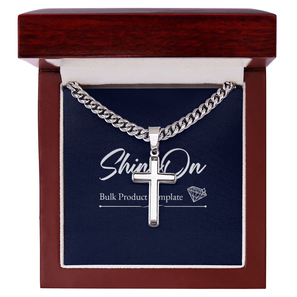 Personalized Steel Cross Cuban Link Chain-Express Your Love Gifts