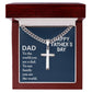 To My Dad To The World You Are a Dad Personalized Steel Cross Cuban Link Chain-Express Your Love Gifts