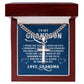 To My GrandSon I Thank The Lord For Giving Me You Personalized Steel Cross Cuban Link Chain-Express Your Love Gifts