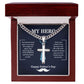 To My Dad My Hero Personalized Steel Cross Cuban Link Chain-Express Your Love Gifts