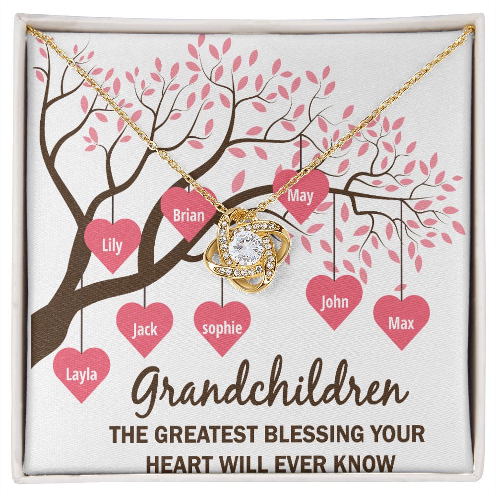 Grandchildren the Greatest Blessing Infinity Knot Necklace-Express Your Love Gifts
