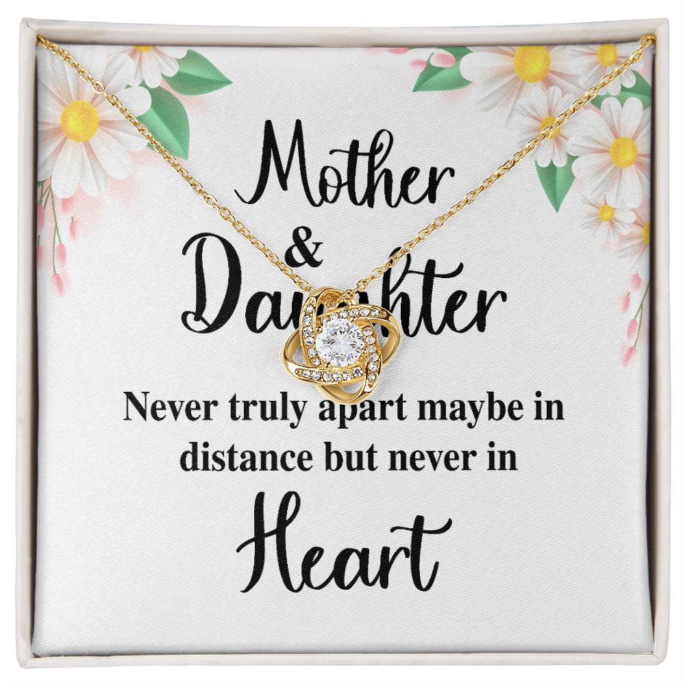 Mother and Daughter Never Truly Apart Infinity Knot Necklace-Express Your Love Gifts