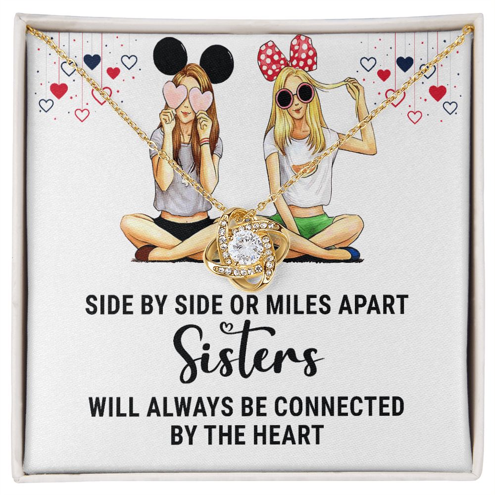 Sisters Connected by The Heart Infinity Knot Necklace-Express Your Love Gifts