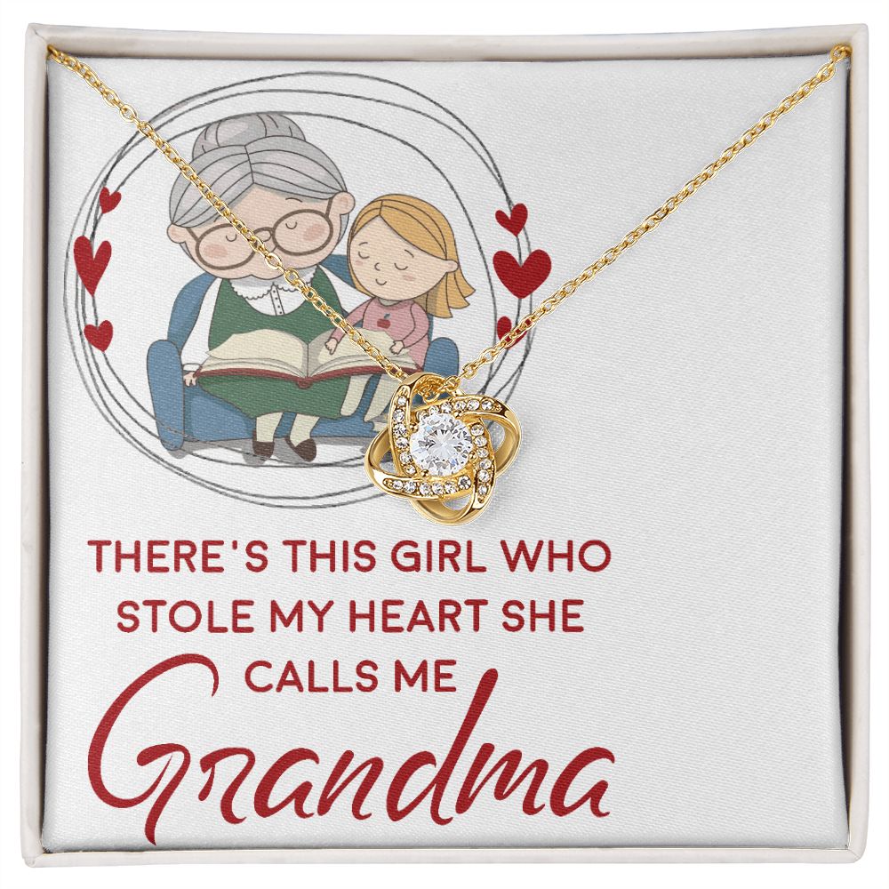 Girl Stole My Haert Calls Me Grandma Infinity Knot Necklace-Express Your Love Gifts