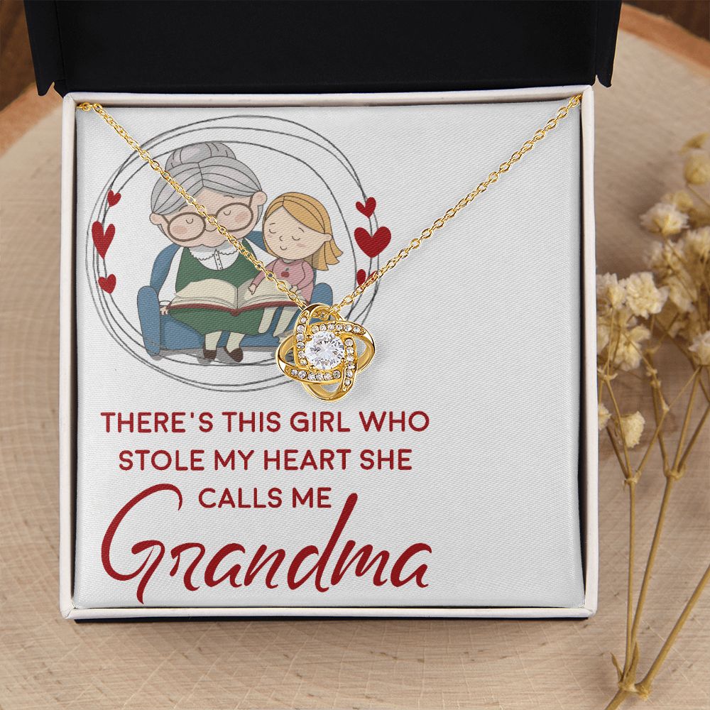 Girl Stole My Haert Calls Me Grandma Infinity Knot Necklace-Express Your Love Gifts