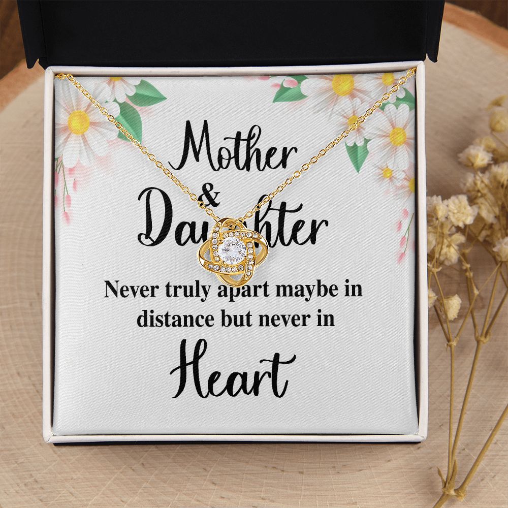 Mother and Daughter Never Truly Apart Infinity Knot Necklace-Express Your Love Gifts
