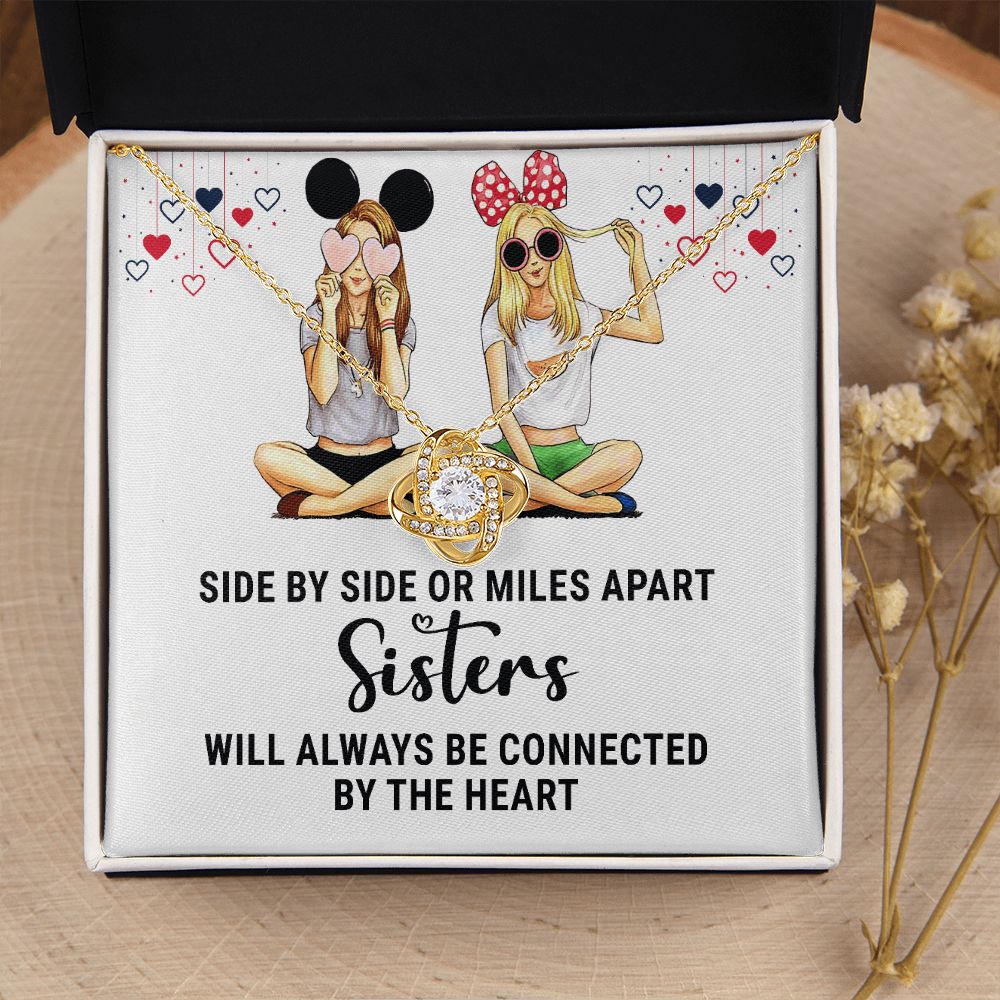 Sisters Connected by The Heart Infinity Knot Necklace-Express Your Love Gifts