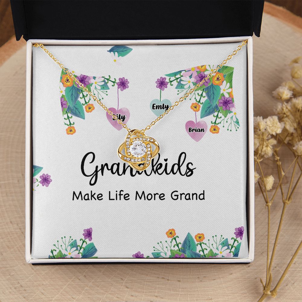 Grandkids Make Life More Grand Infinity Knot Necklace-Express Your Love Gifts