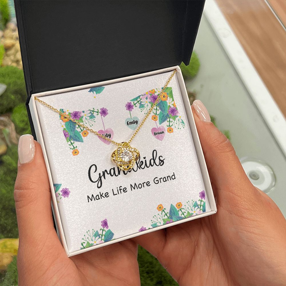 Grandkids Make Life More Grand Infinity Knot Necklace-Express Your Love Gifts