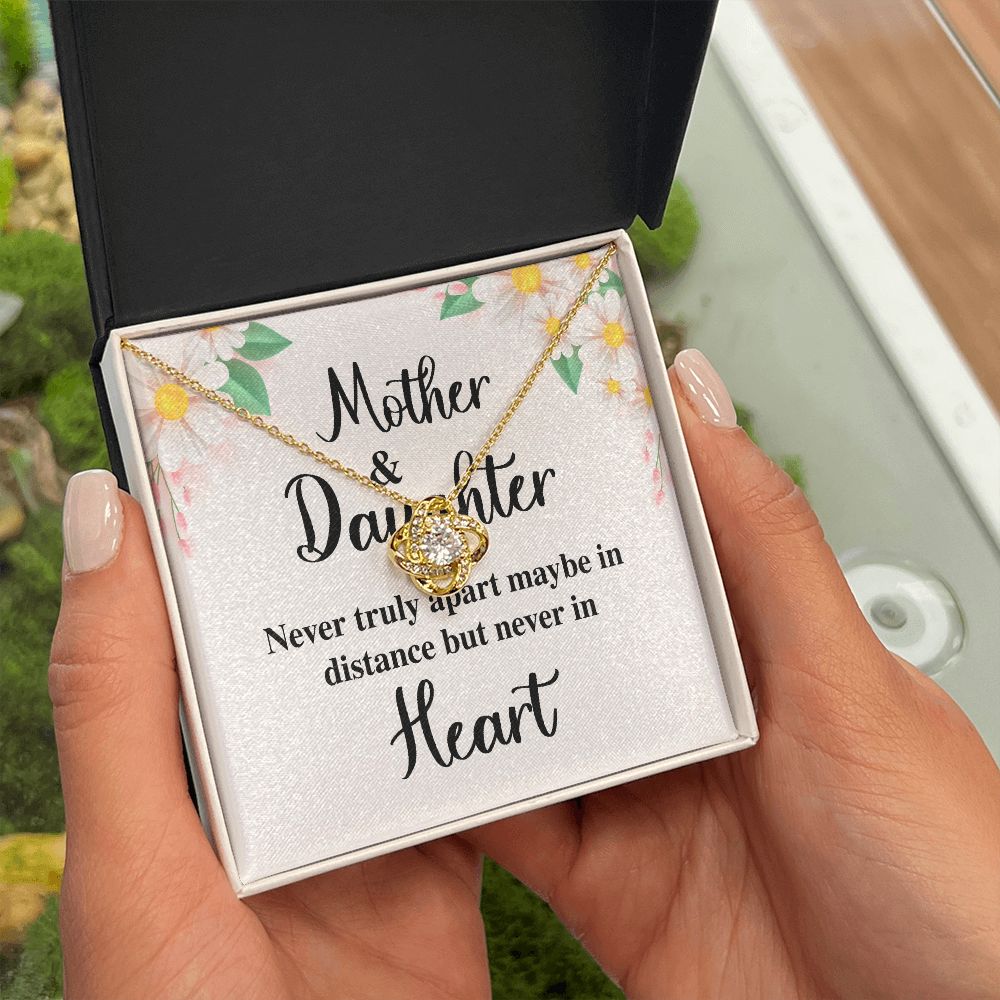 Mother and Daughter Never Truly Apart Infinity Knot Necklace-Express Your Love Gifts