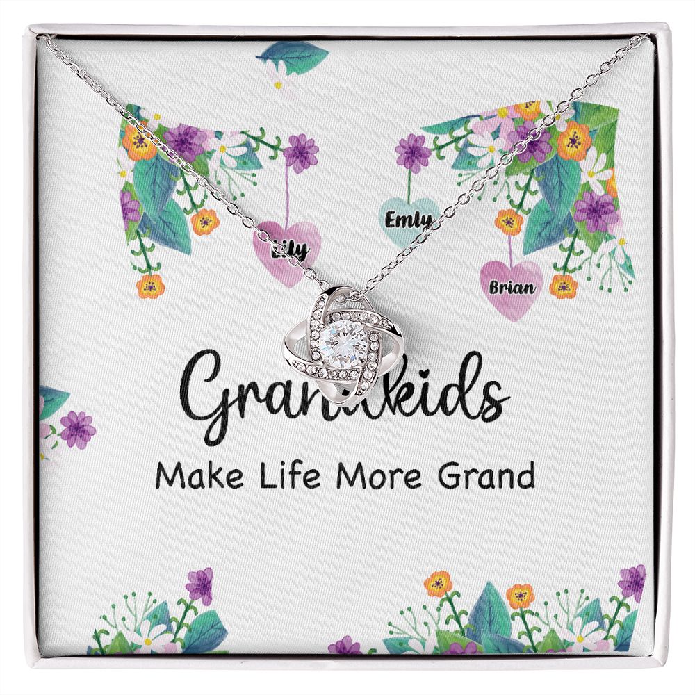 Grandkids Make Life More Grand Infinity Knot Necklace-Express Your Love Gifts