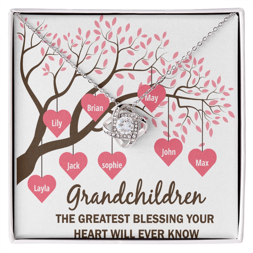 Grandchildren the Greatest Blessing Infinity Knot Necklace-Express Your Love Gifts