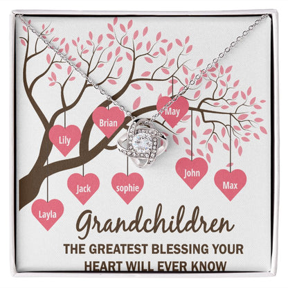 Grandchildren the Greatest Blessing Infinity Knot Necklace-Express Your Love Gifts