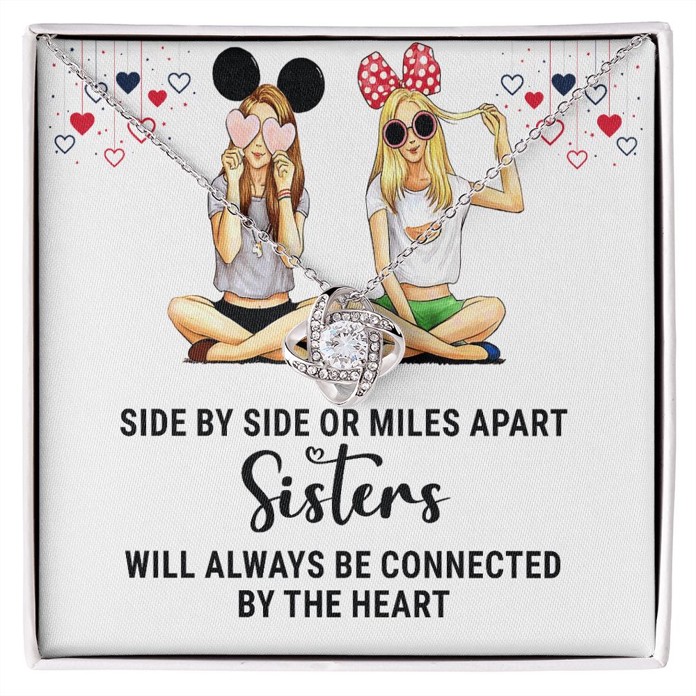 Sisters Connected by The Heart Infinity Knot Necklace-Express Your Love Gifts