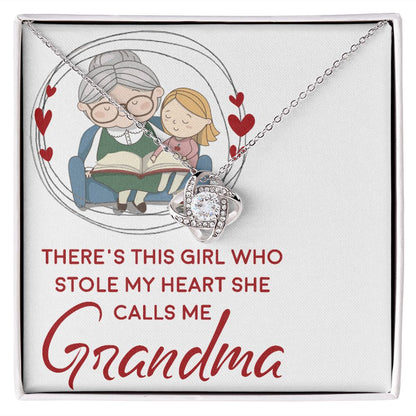 Girl Stole My Haert Calls Me Grandma Infinity Knot Necklace-Express Your Love Gifts