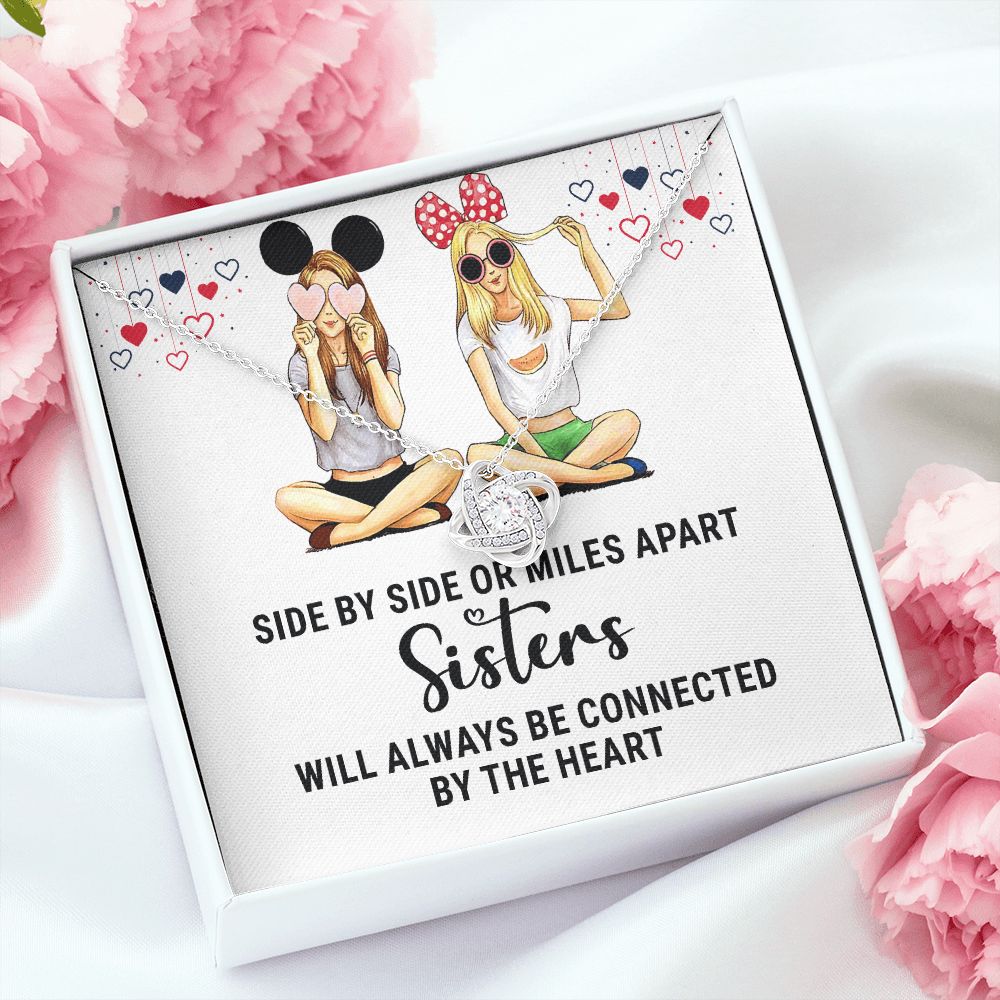 Sisters Connected by The Heart Infinity Knot Necklace-Express Your Love Gifts