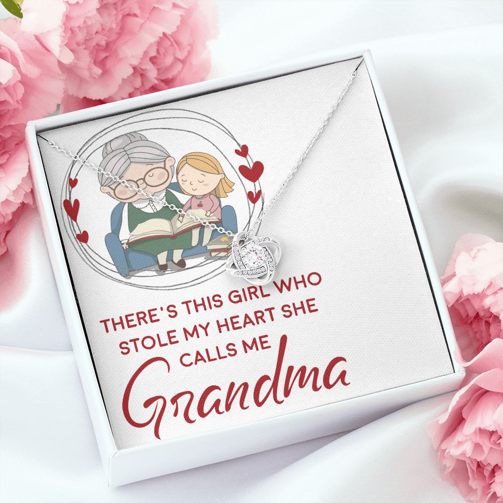 Girl Stole My Haert Calls Me Grandma Infinity Knot Necklace-Express Your Love Gifts