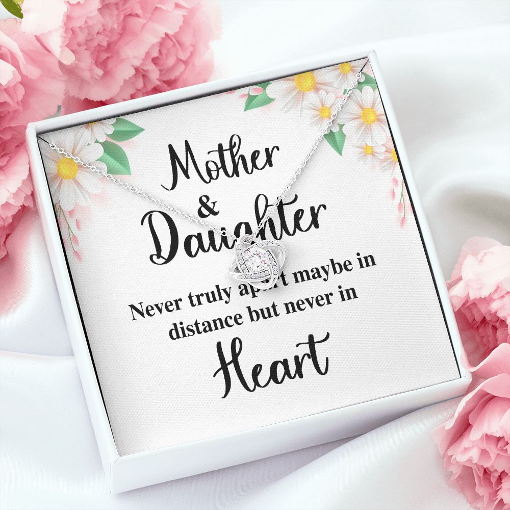 Mother and Daughter Never Truly Apart Infinity Knot Necklace-Express Your Love Gifts