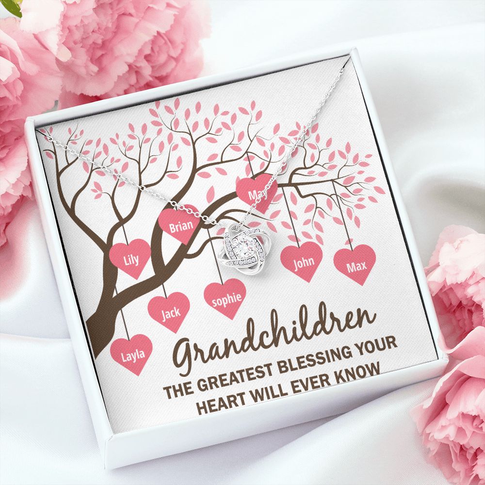 Grandchildren the Greatest Blessing Infinity Knot Necklace-Express Your Love Gifts