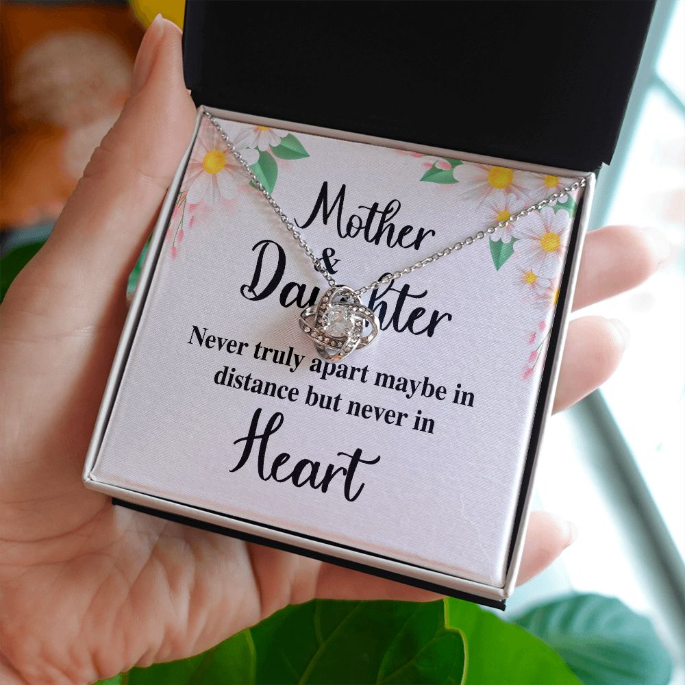 Mother and Daughter Never Truly Apart Infinity Knot Necklace-Express Your Love Gifts