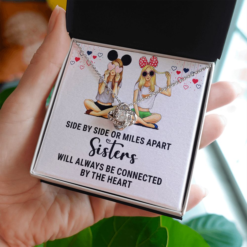 Sisters Connected by The Heart Infinity Knot Necklace-Express Your Love Gifts