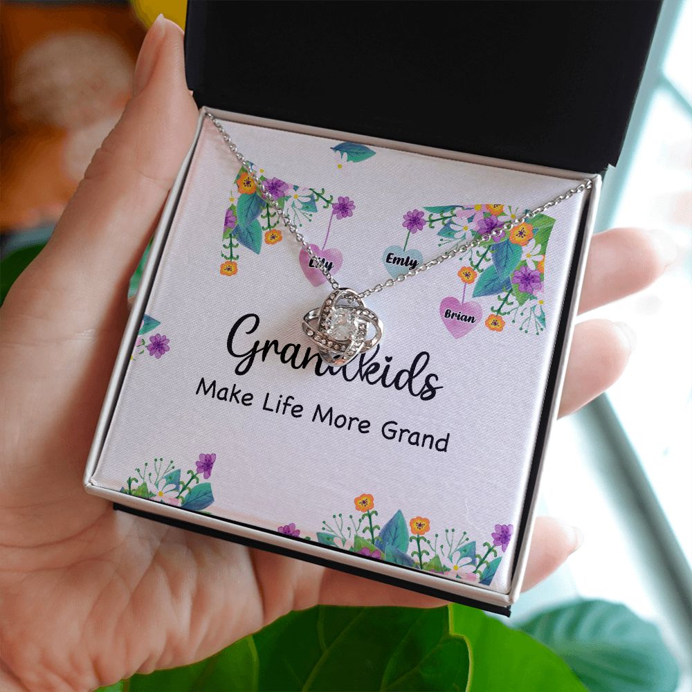 Grandkids Make Life More Grand Infinity Knot Necklace-Express Your Love Gifts